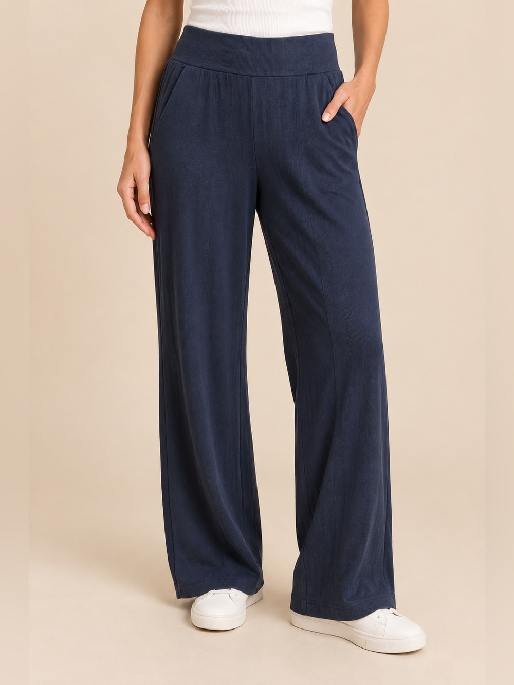 Pact Organic Cotton Wide Leg Lounge Pants – Navy – Size Small